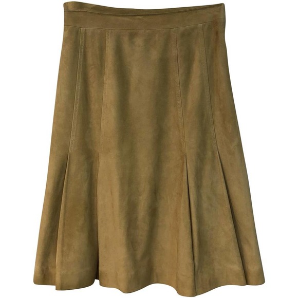 Carolina Herrera Dresses & Skirts - CAROLINA HERRERA HONEY SUEDE LEATHER SKIRT 6